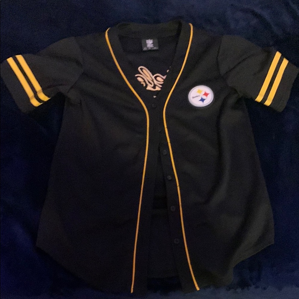 Black and Yellow Pittsburgh Steelers Jerseys with Gold Trim